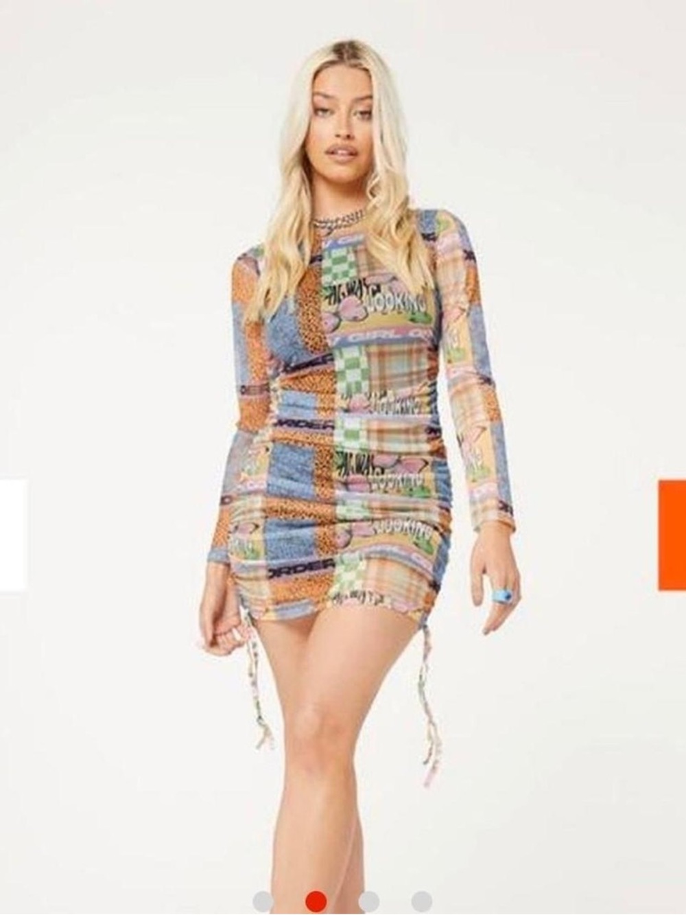 NWT New Girl Order Mini Dress with Muched Mesh | Long Sleeve Bodycon Festival